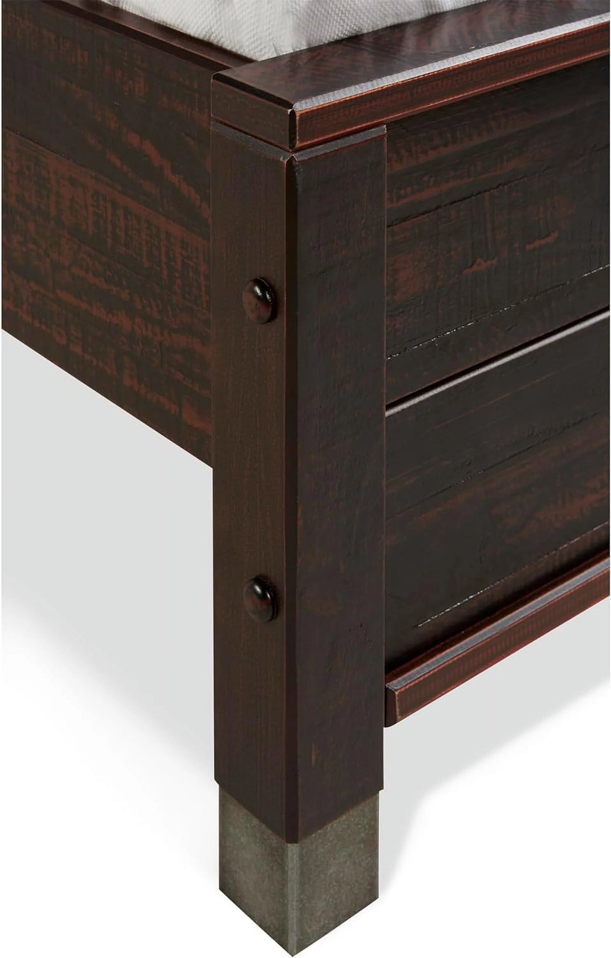 Solid Wood King Platform Bed in Walnut J84162