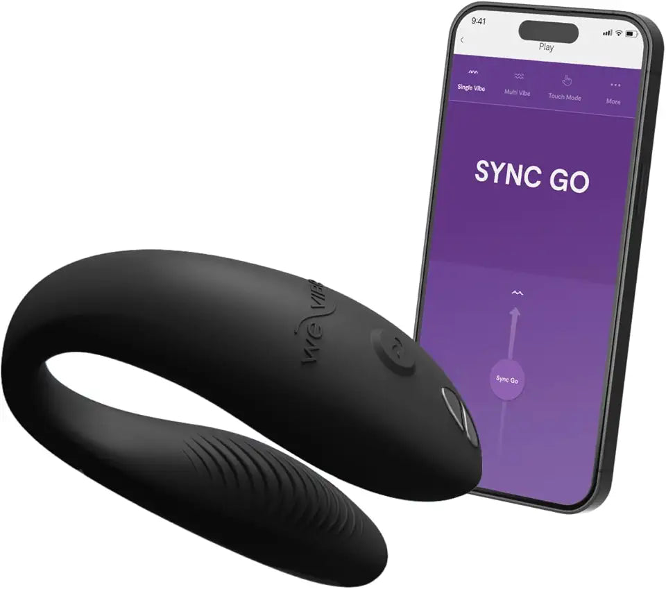 Black Wearable Couples Vibrator with Travel Case O4666