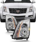 Projector Headlight Assembly Chrome Housing Clear Lens Full Set J8818