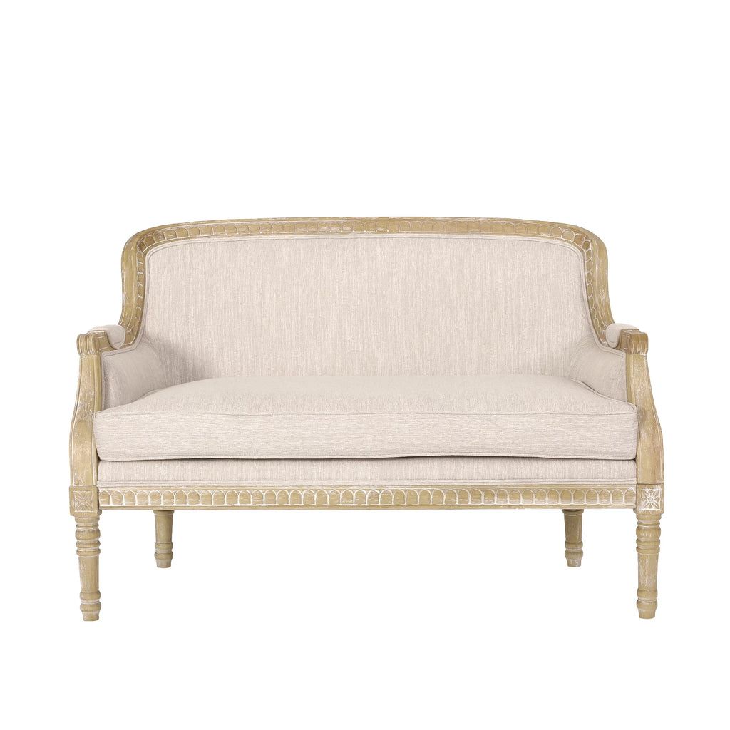 French Country Fabric Upholstered Loveseat I88316