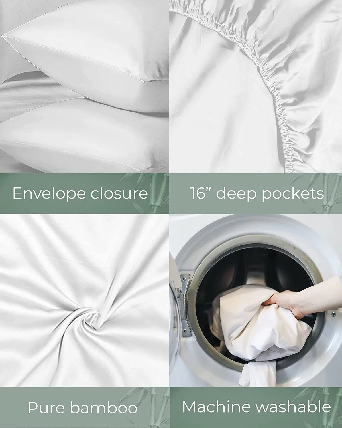 100% Organic Bamboo Silk White King Flat Sheet Pack of 2 P5122