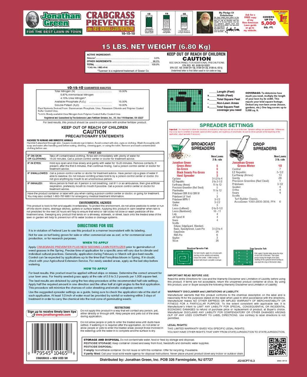 15 lbs. Crabgrass Preventer Plus Lawn Fertilizer F921