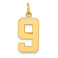 10K Yellow Gold Number 9 Pendant Charm Z858