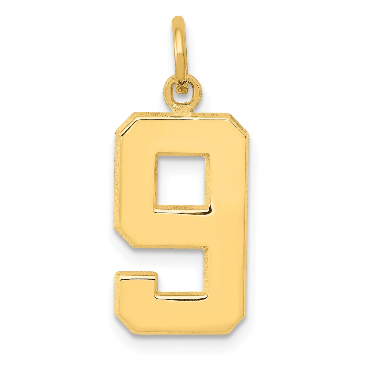 10K Yellow Gold Number 9 Pendant Charm Z858