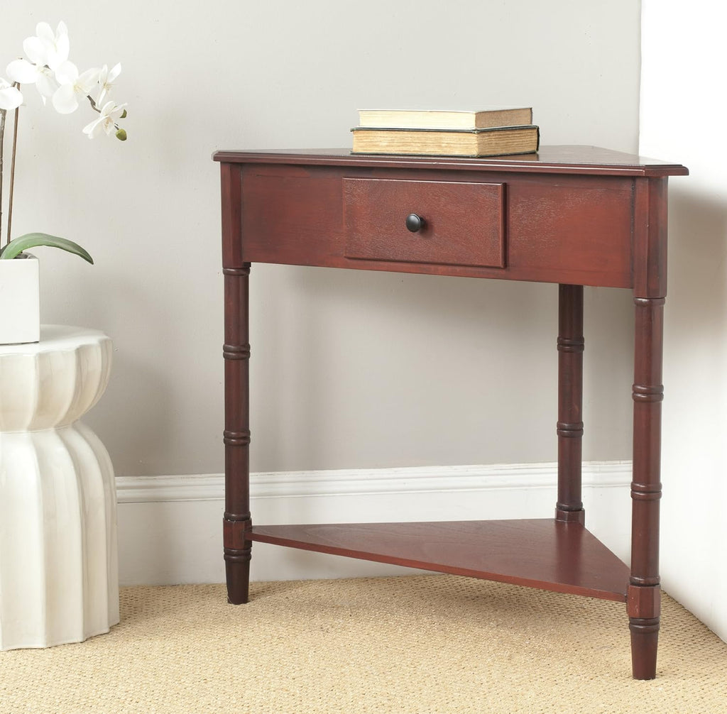 Distressed Black Corner Table L9982