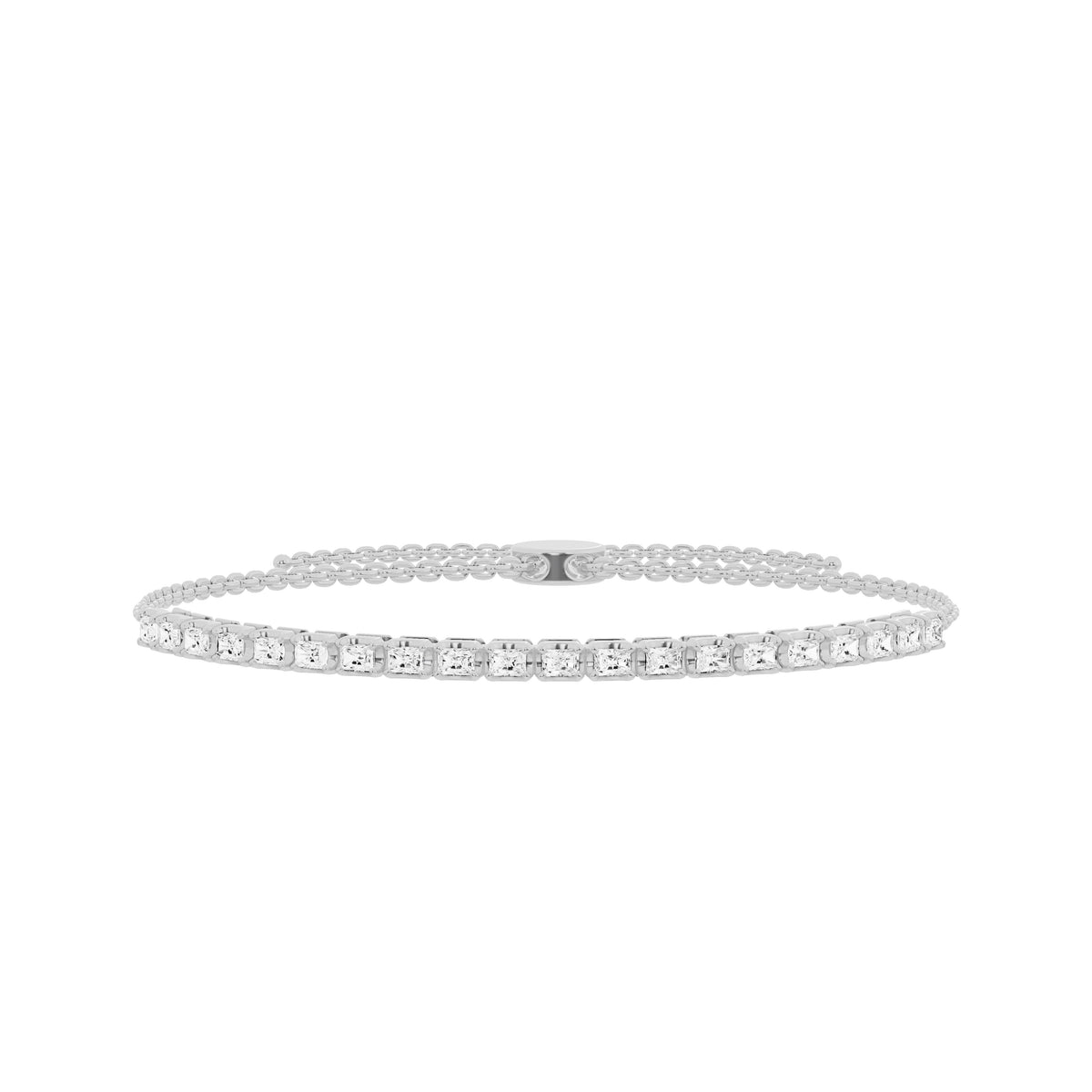 10K White Gold Diamond Tennis Bolo Bracelet X440000