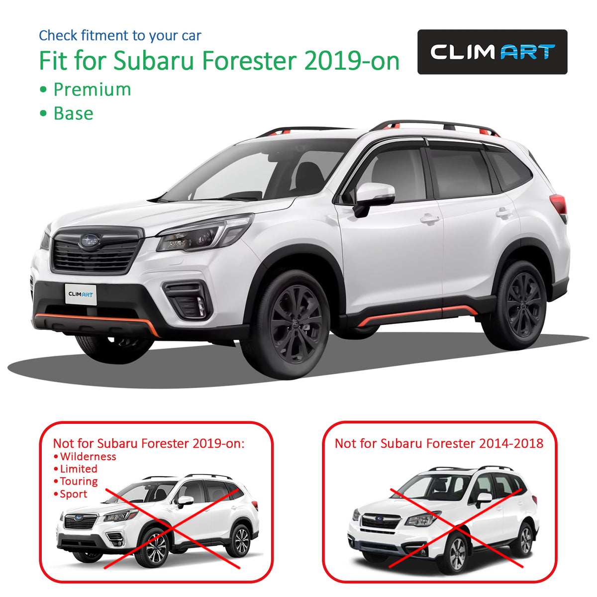 6pcs Tape-on Window Deflectors for Subaru Forester F47849
