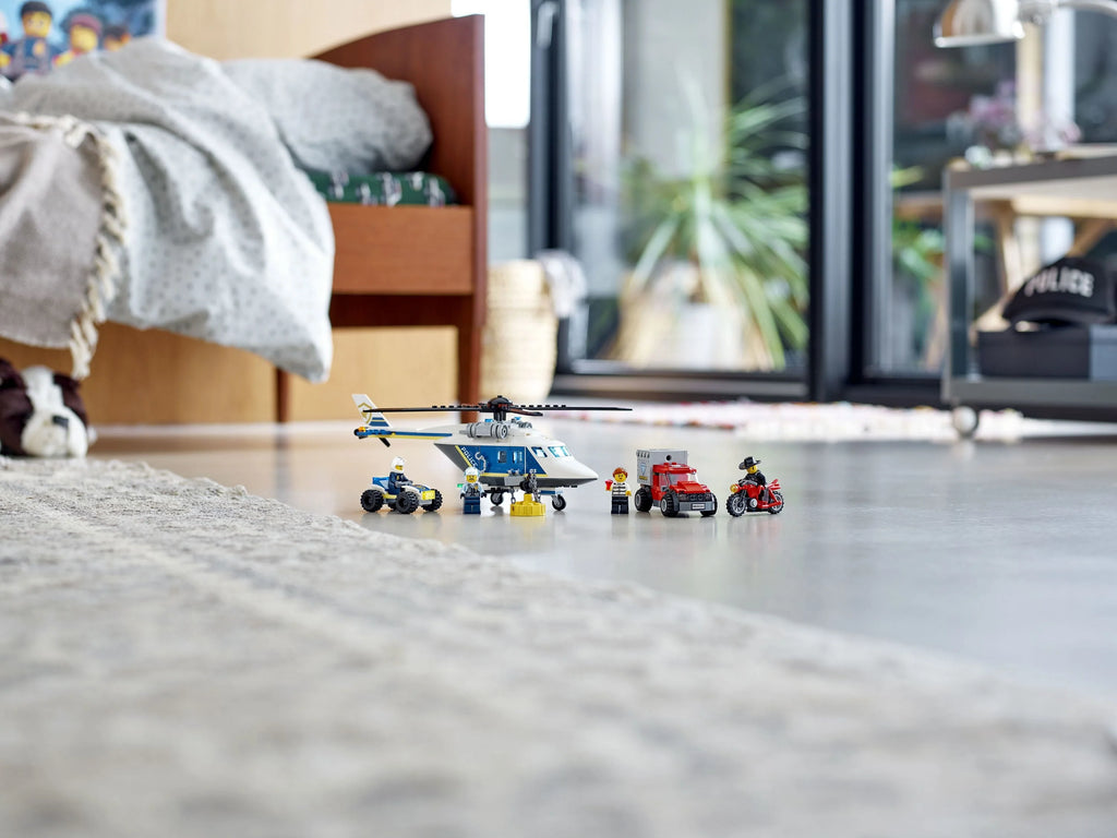 Building Toy Set with Helicopter, ATV, Motorbike and Truck D234514
