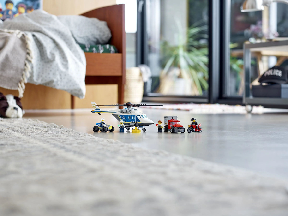 Building Toy Set with Helicopter, ATV, Motorbike and Truck D234514