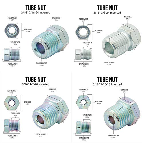 3/16" x 25' Copper-Nickel Brake Line Tubing Coil & Fitting Kit P40537