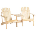 Wood Adirondack Bench with Center Table I1667