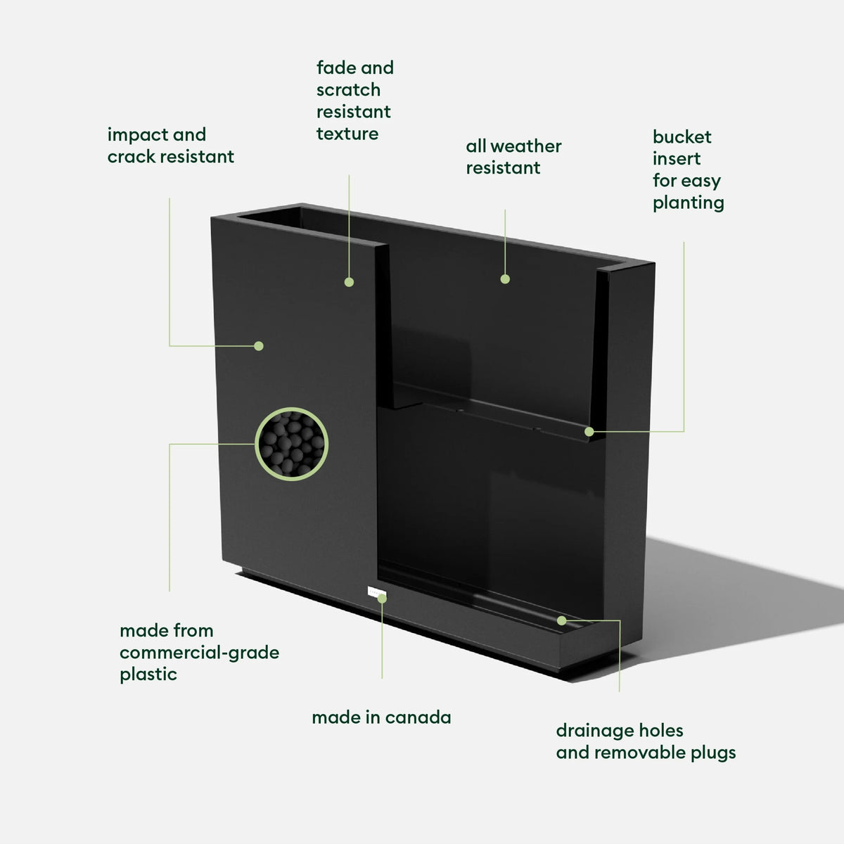 Black Plastic Planter A927