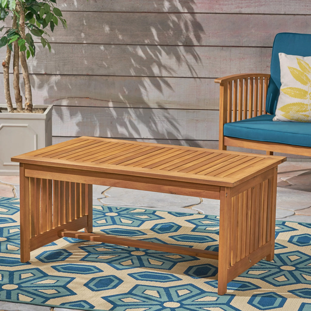 Brown Acacia Wood Outdoor Coffee Table D986013