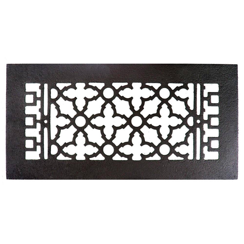 14" x 6" Cast Iron Decorative Grille - Black B80632