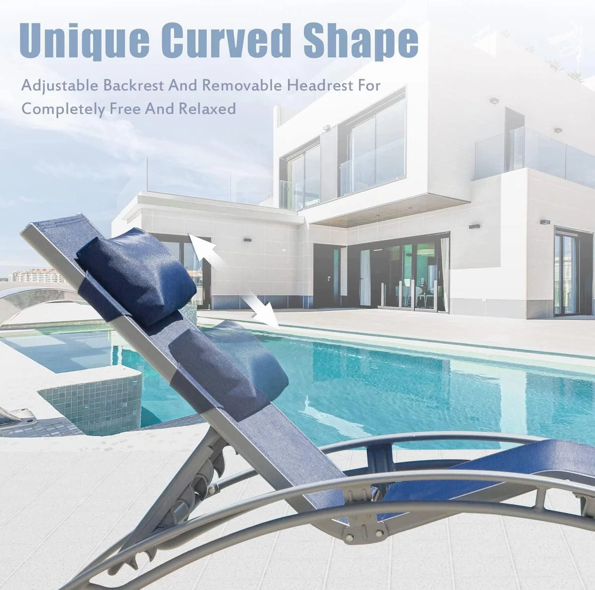Aluminum Lounge Chair Set of 3 with Side Table Z963493