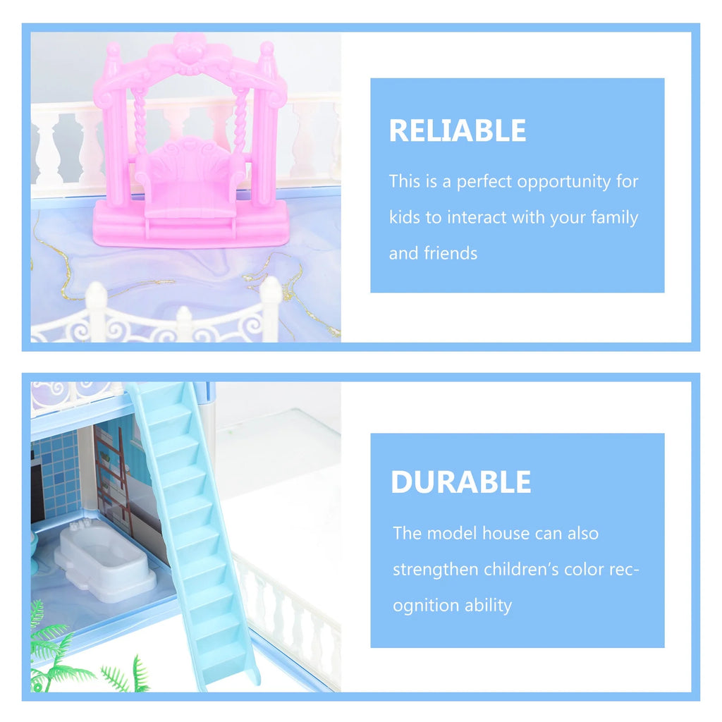 Castle Toy Doll House Plaything Mini Dollhouses Villa Frame Kit Child R941