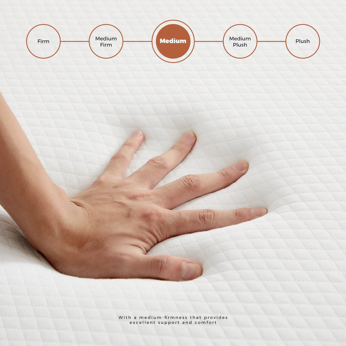 4 inch Tri-fold Memory Foam Mattress Topper with Washable Cover E975008