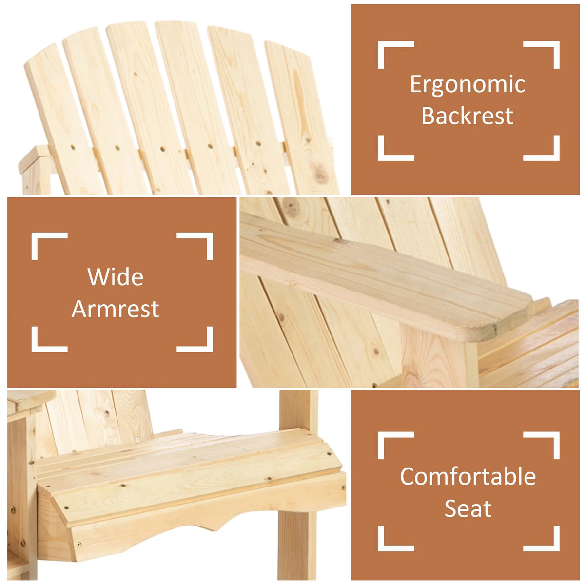Wood Adirondack Bench with Center Table I1667