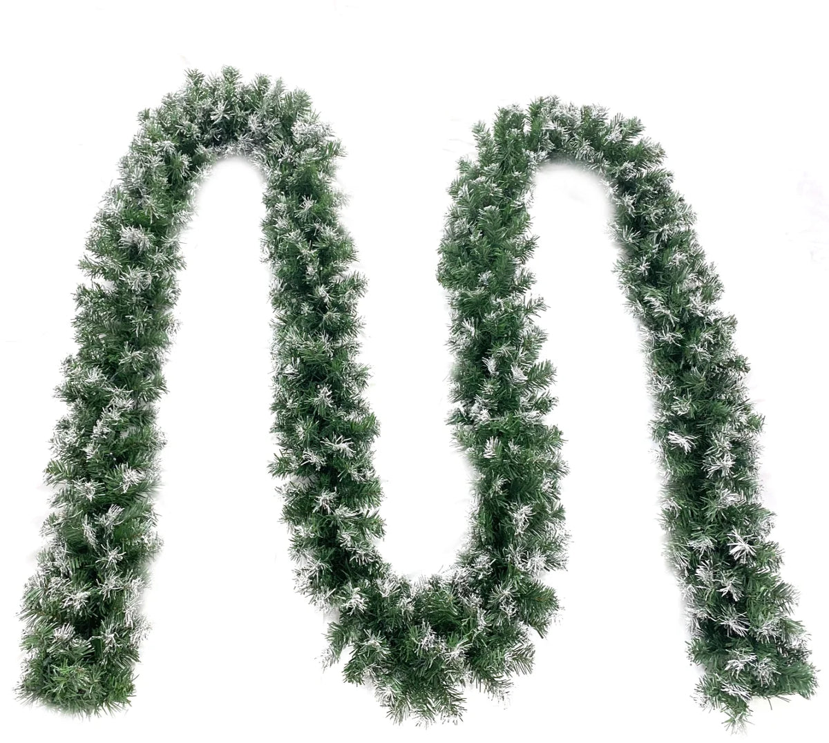 18ft Snow Flocked Christmas Garland with 50 LED Lights and Timer C33915