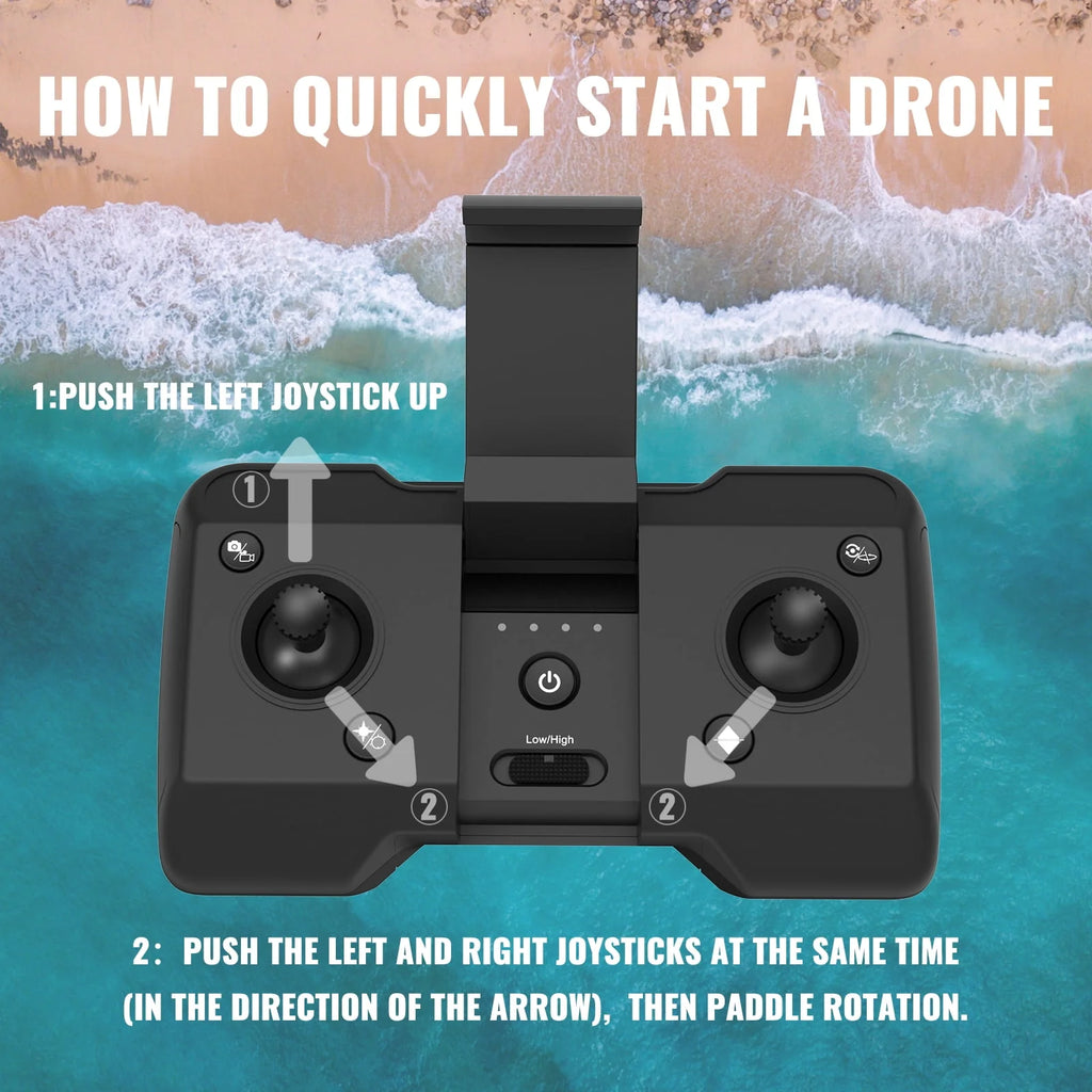 Mini Foldable Drone, 1080P HD FPV Camera Wifi RC Quadcopter, Voice/Gesture Control, Black U5784