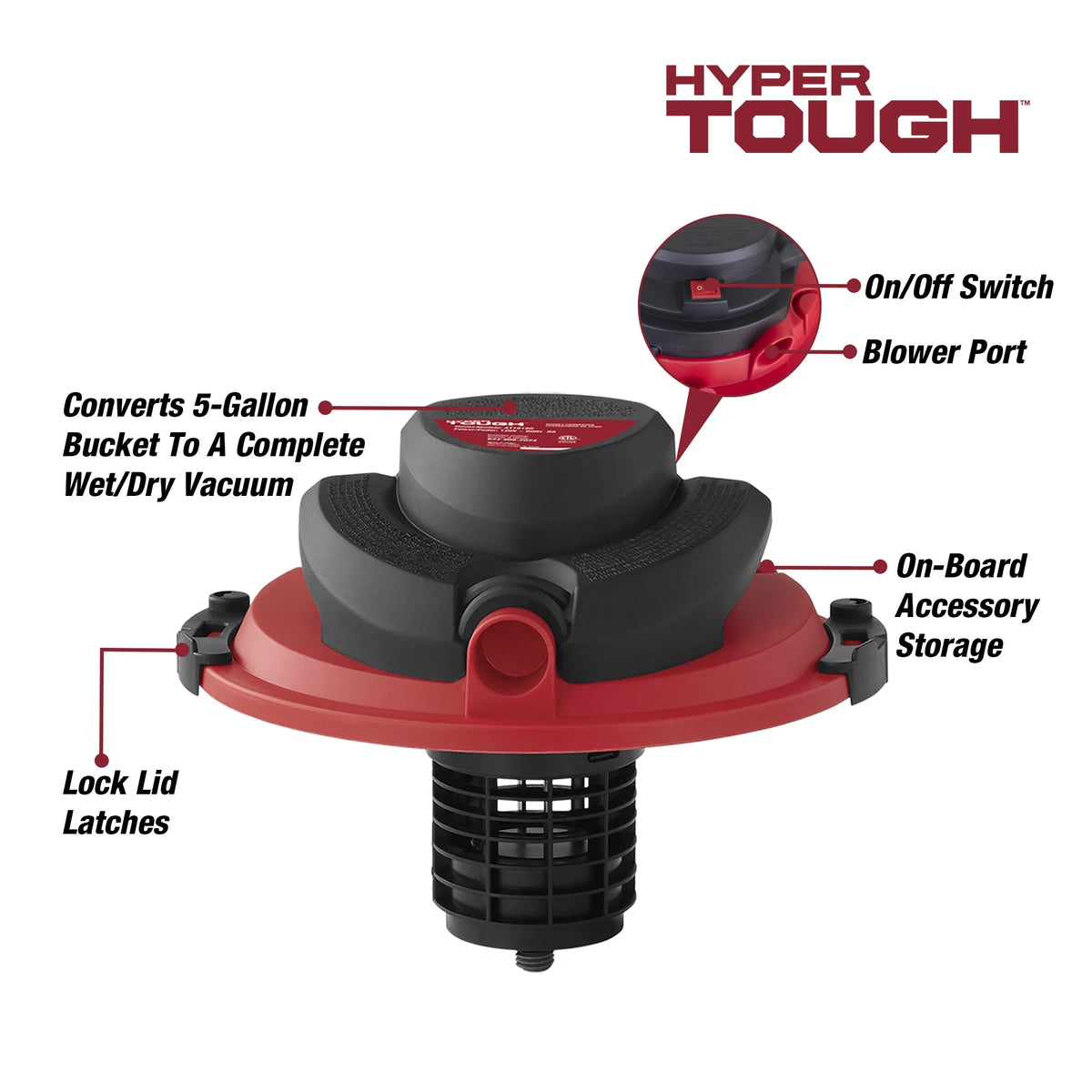 5 Gallon Wet/Dry Vacuum Powerhead Bucket Head Converter X744502