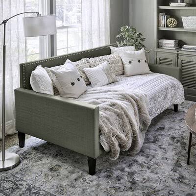 Twin Daybed Woven Textured Gray Q530