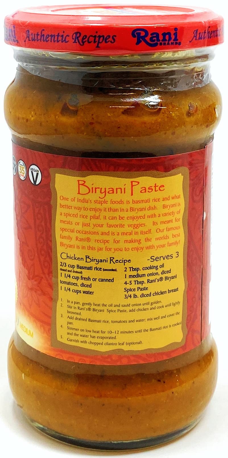 Biryani Masala Curry Paste 10.5oz Glass Jar, Pack of 5+1 P9331