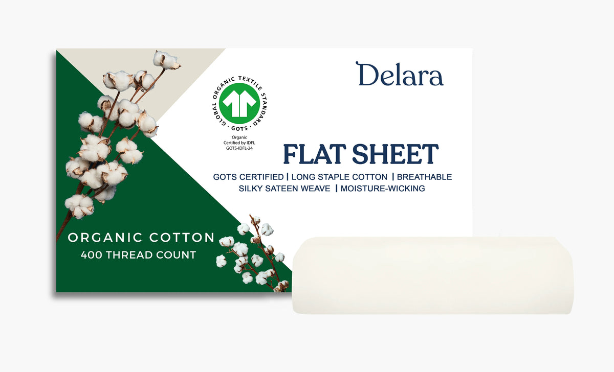 100% Organic Cotton Full Flat Sheet D65517