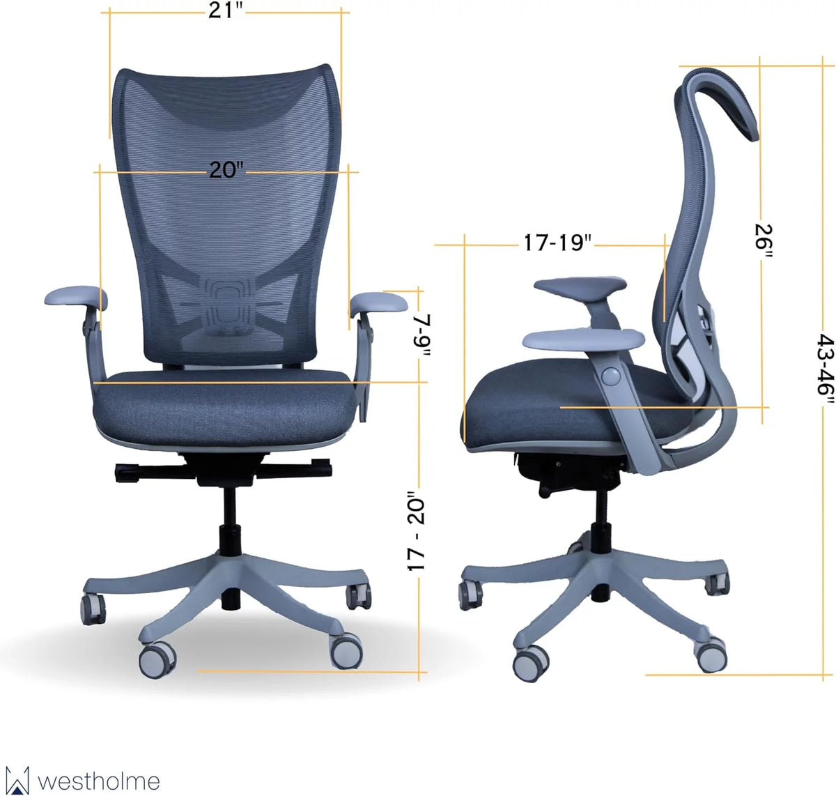 High Back Ergonomic Office Chair with Adjustable Lumbar Support U9704