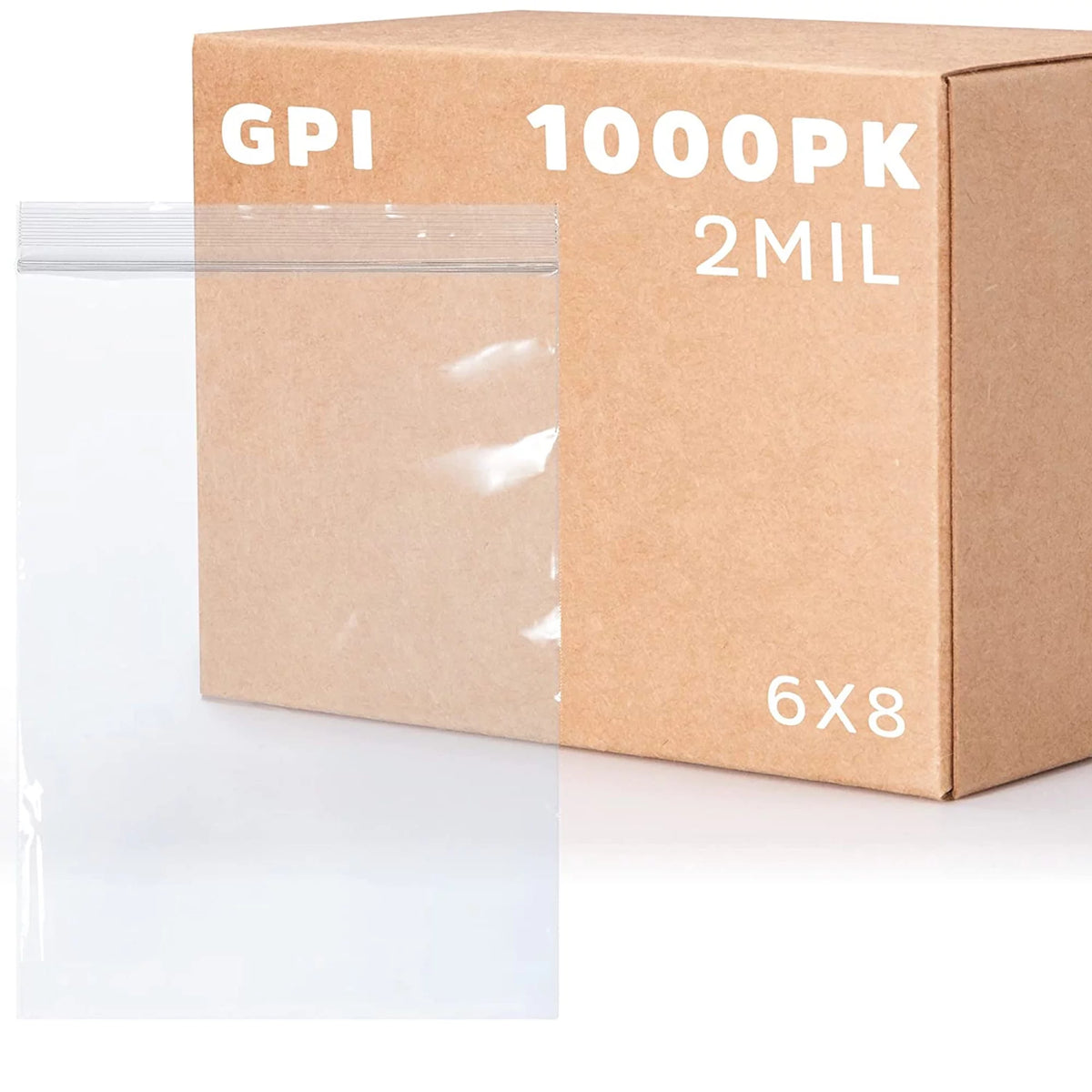 6” x 8” 2 Mil Clear Resealable Ziplock Bags 1000-Pack W286