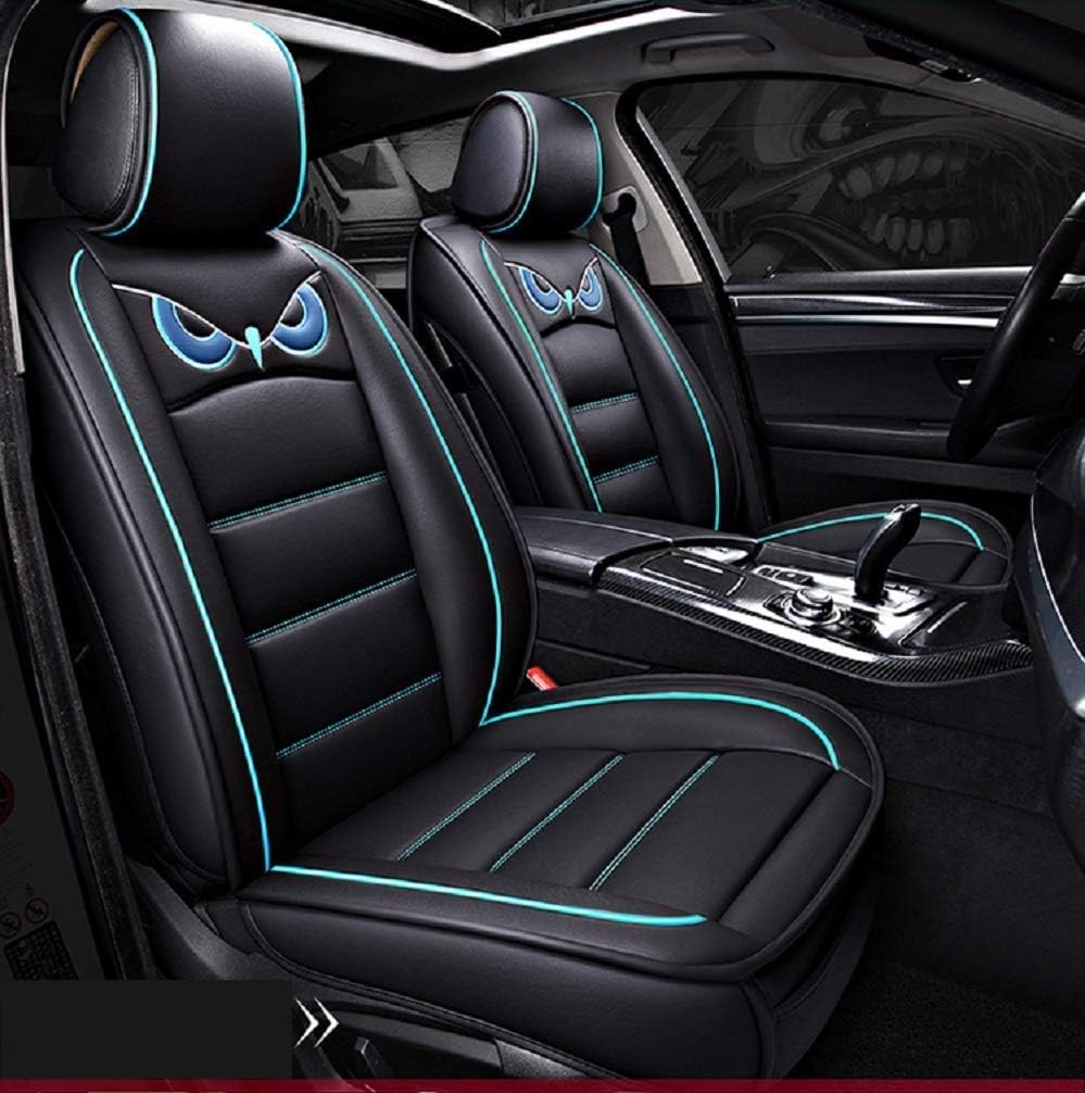 Black-Blue Waterproof Leather Car Seat Covers V246080