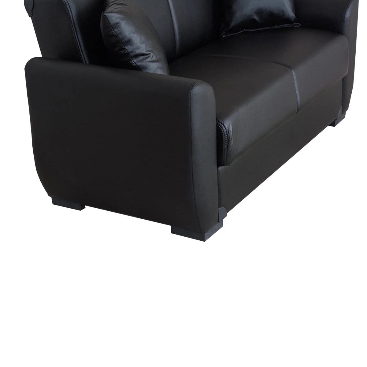 Black PU Leather Loveseat D972962