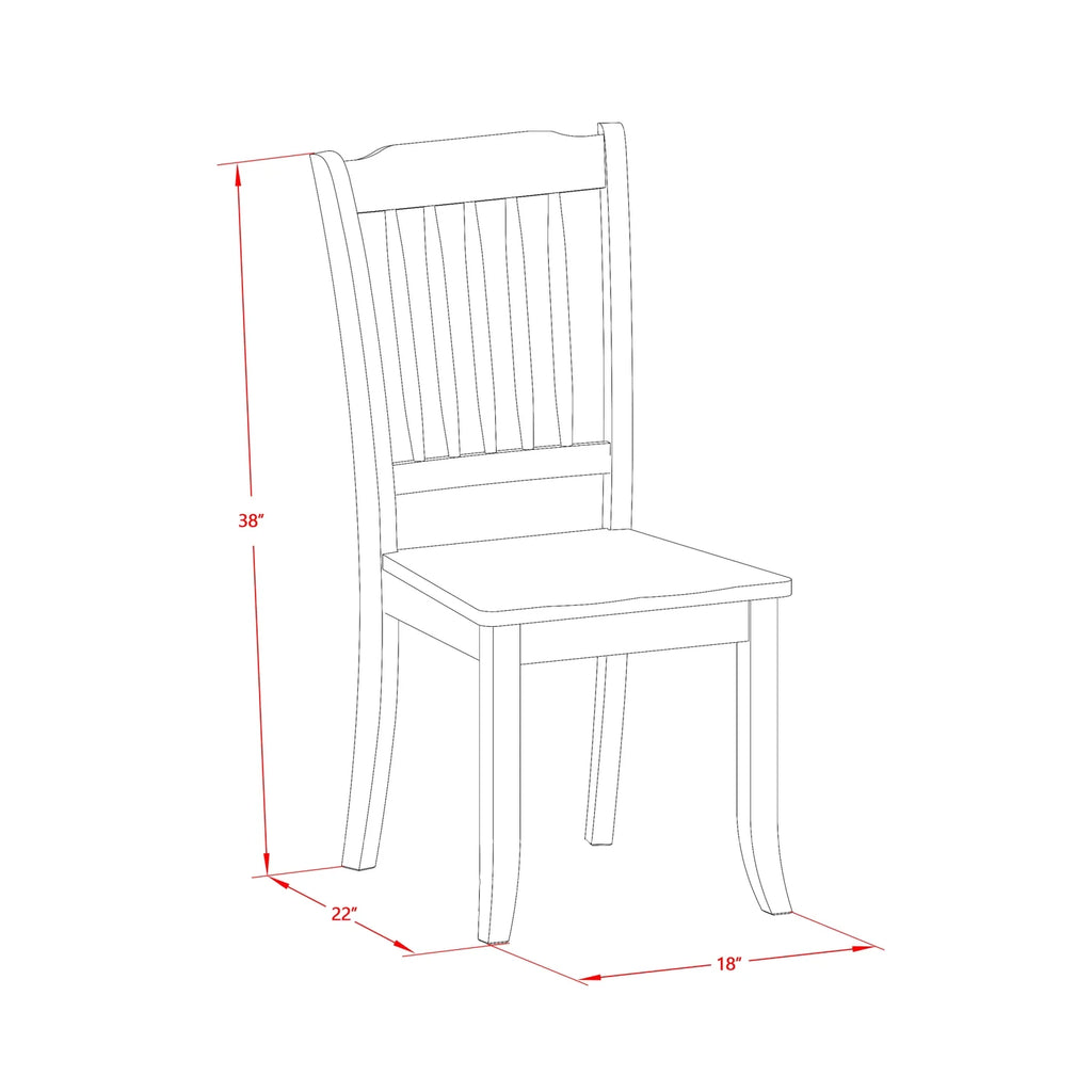 5 Piece Wood Dining Set with Slatted Chairs G57512