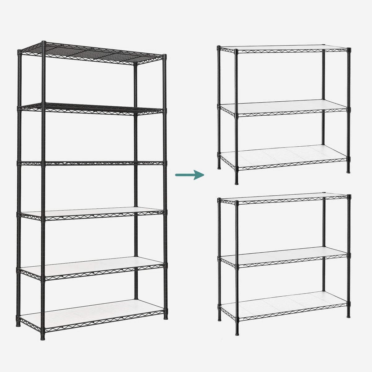 6-Tier Black Wire Shelving Unit N813754