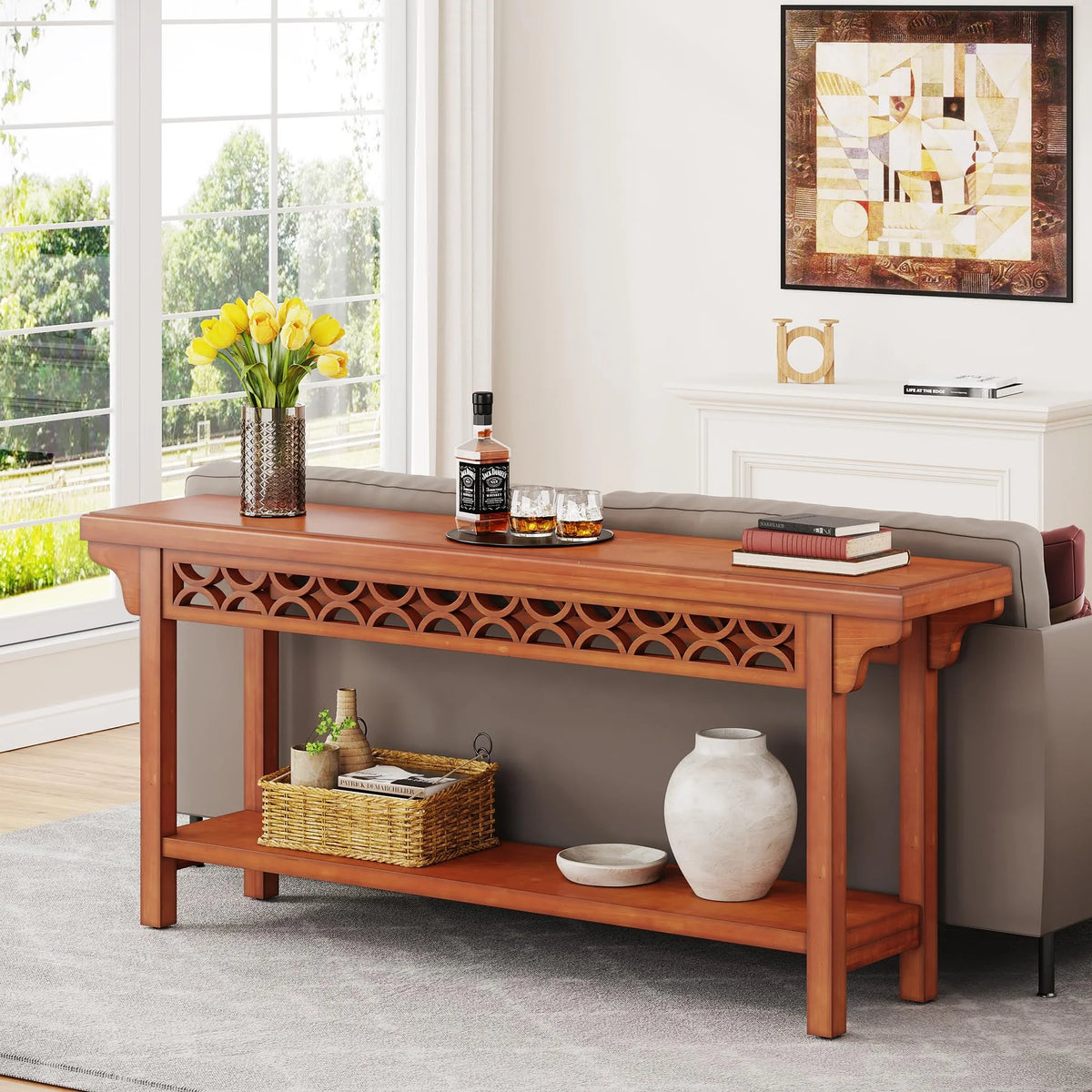 70.8 inch Solid Wood Console Table T94916