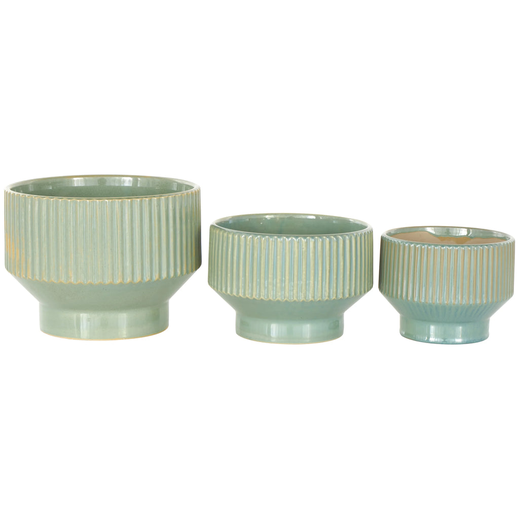 Green Ceramic Planter, 3 Count G347712