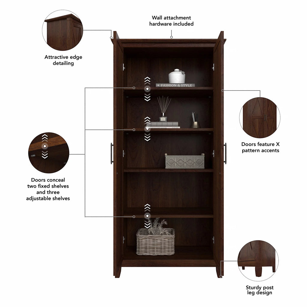Tall Bathroom Storage Cabinet with Doors A9865