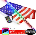 Seamless Spiral Wrapped 4FT Lighted Whips with Remote and App Control H7346