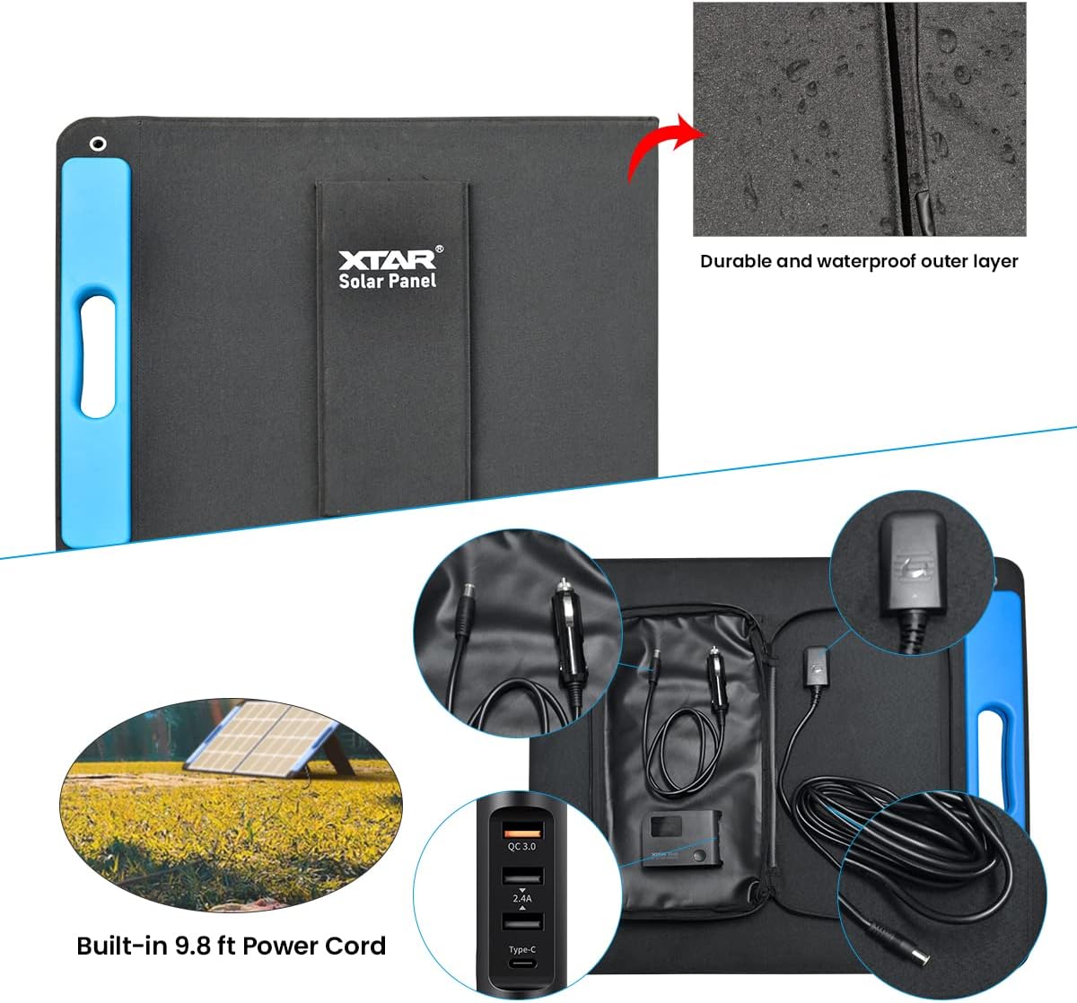 100W Foldable Solar Panel with Independent Charger C772