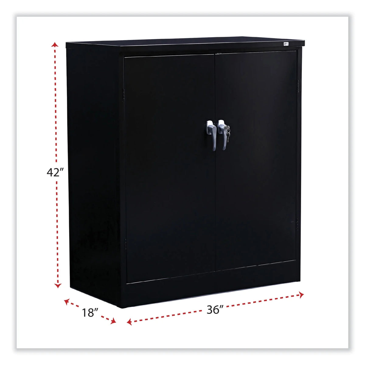 Black Heavy-Duty Welded Storage Cabinet with Two Adjustable Shelves Q34507