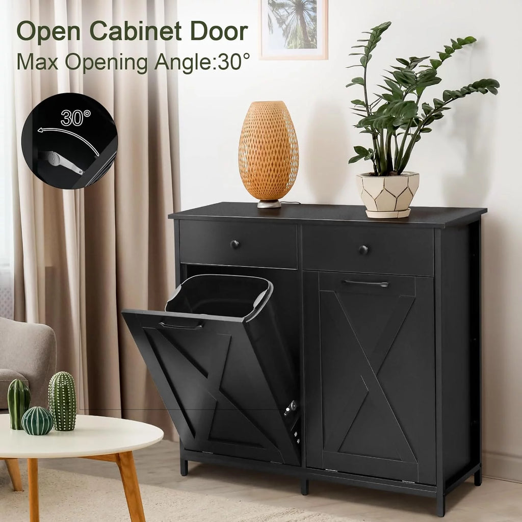 Double Tilt Out Trash Cabinet with Drawers V475