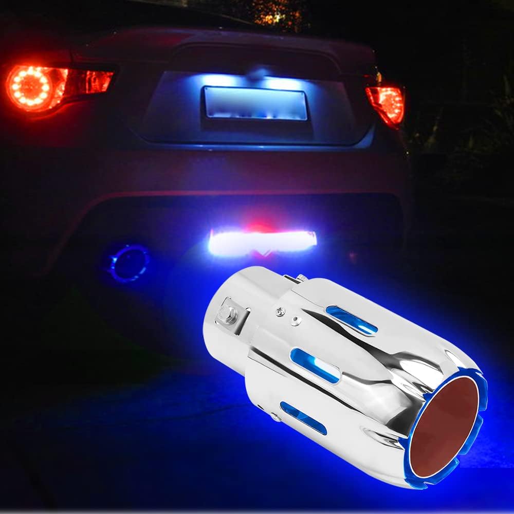 2.5" Inlet 3.5" Outlet LED Exhaust Tip Burnt Type 6.5" Length Car Exhaust Tail Pipe Pack of 2 T459