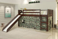 Twin Circles Low Loft with Slide and Camo Tent Kit in Dark Cappuccino Finish N535651