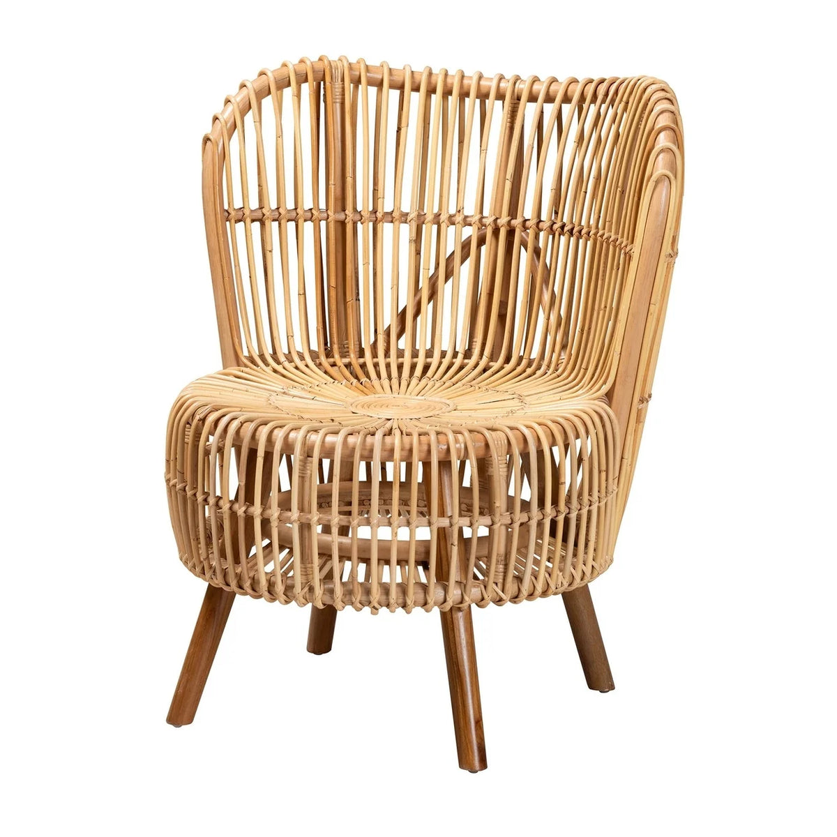 Natural Rattan Wide Seat Lounge Chair P25787