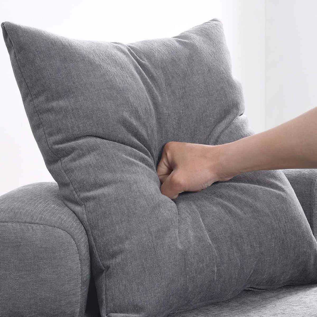 Grey Chenille Upholstered Barrel Chair R671193