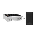 30" Gas Stovetop with 4 Brass Burners and Griddle A5922