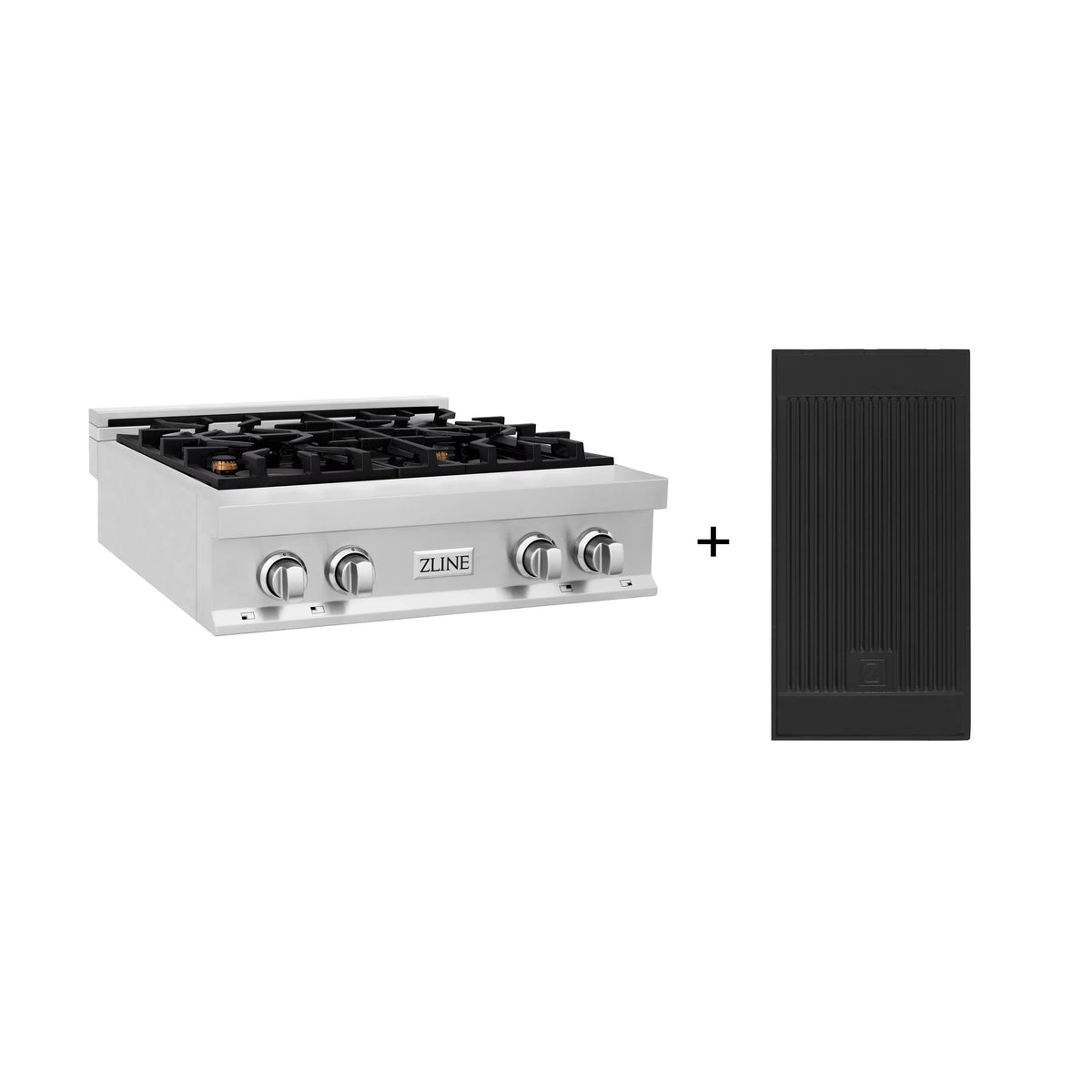 30" Gas Stovetop with 4 Brass Burners and Griddle A5922