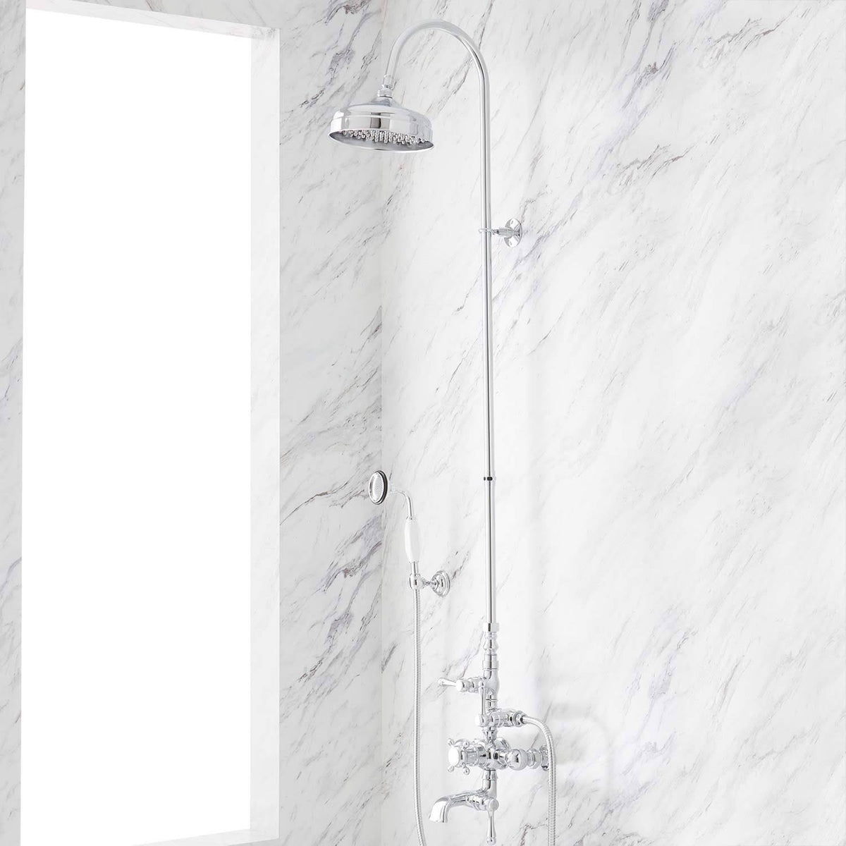 Thermostatic Tub and Shower Set with Hand Shower Chrome Shower System Z77179