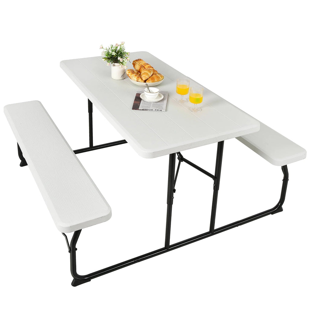 Folding Picnic Table Bench Set Grey O778383