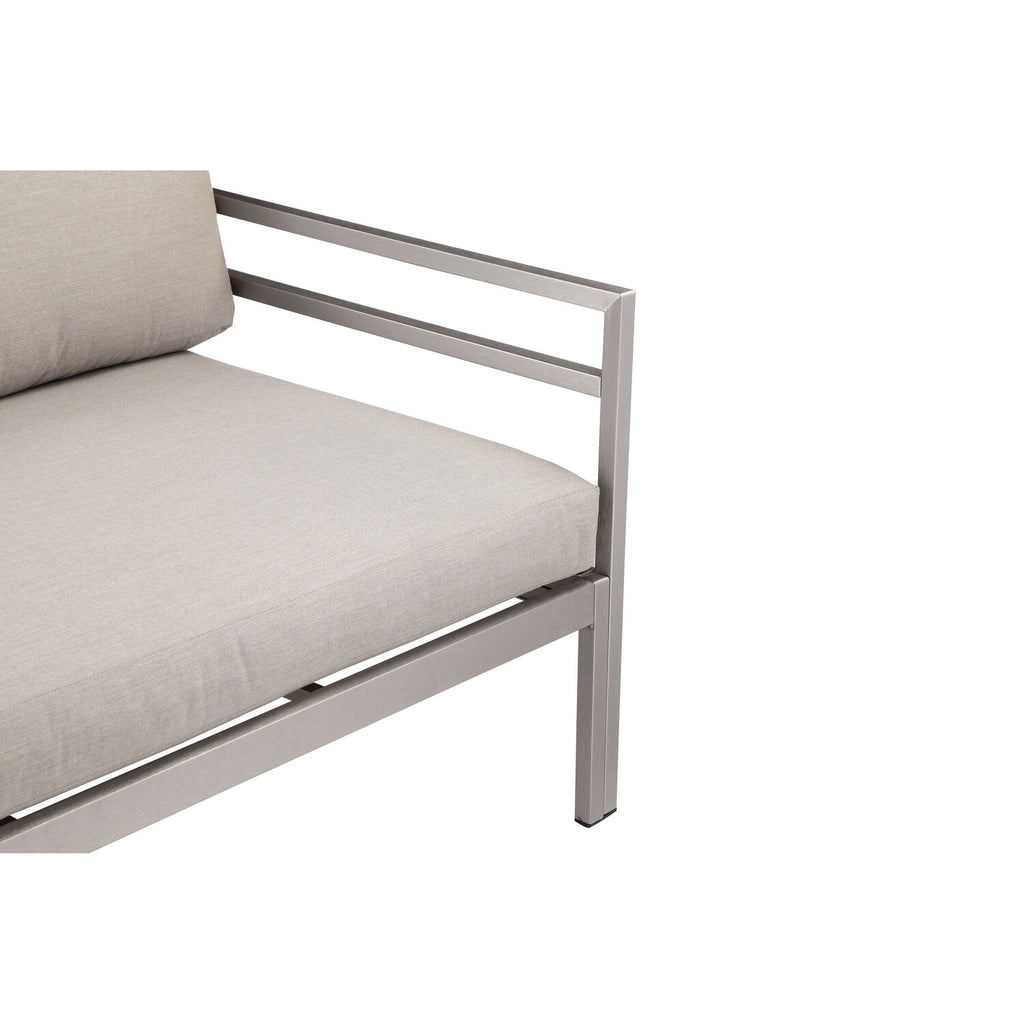 Gray Aluminum Frame Outdoor Sofa with Fabric Cushions T416126